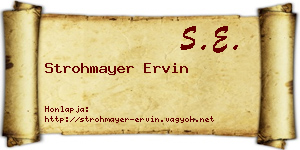 Strohmayer Ervin névjegykártya