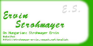 ervin strohmayer business card
